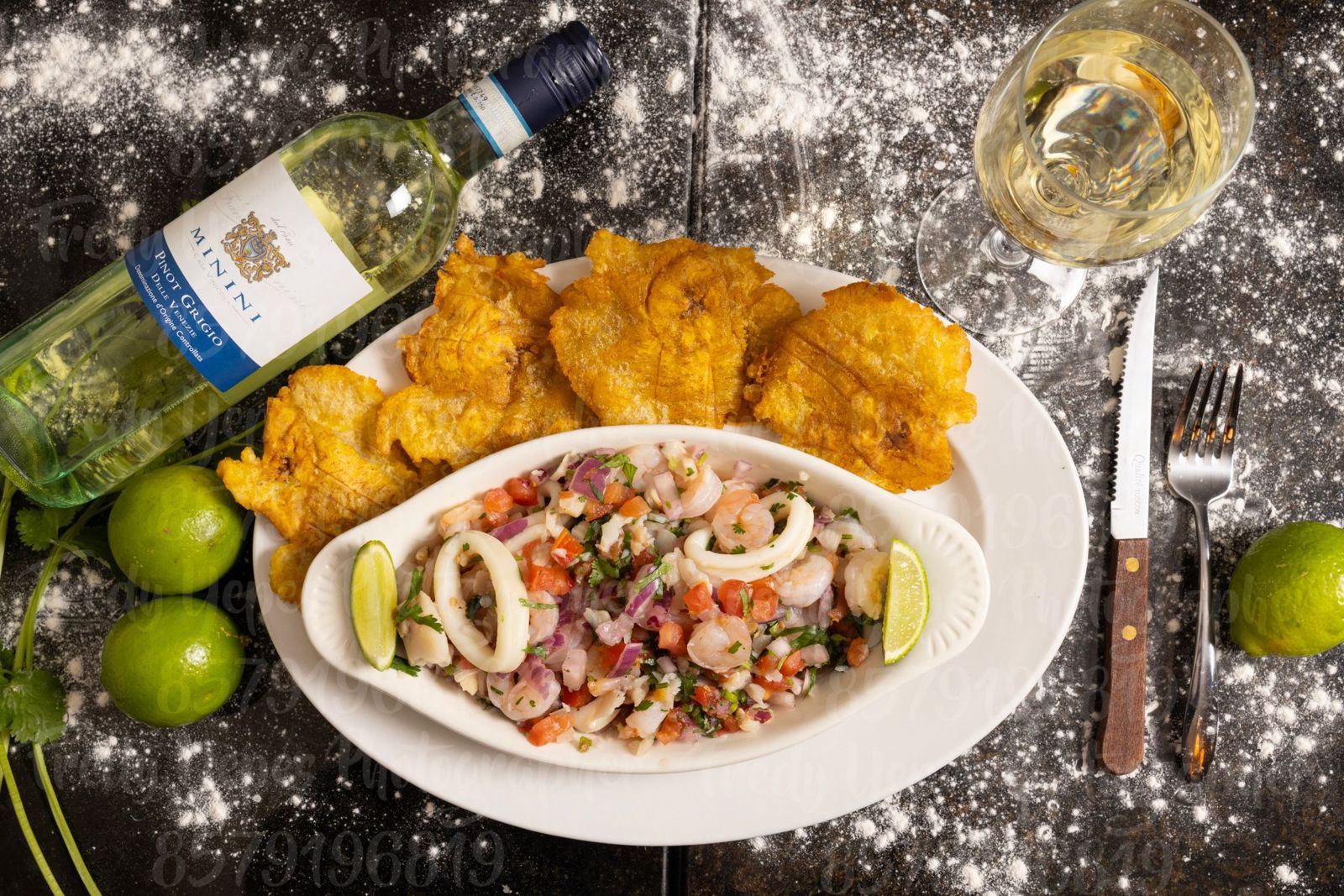 Ceviche con patacones